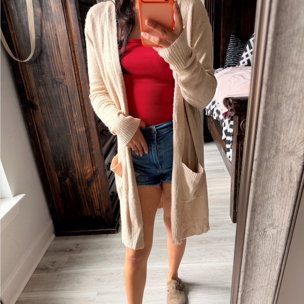 a new day Women's Beige Cardigan Sweater